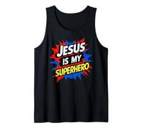 Jesus is My Superhero Christian God Religious Comic Kids Boy Débardeur