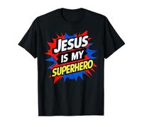 Jesus is My Superhero Christian God Religious Comic Kids Boy T-Shirt