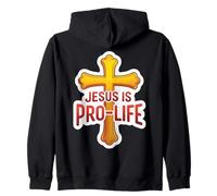 Jesus is Pro Life Christian Pro-Life Supporter Bébés à naître Sweat à Capuche