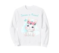 Jesus is Risen - Christian Faith Girls & Women Easter Bunny Sweatshirt