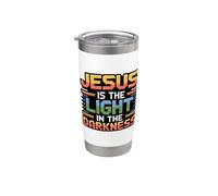 Jesus Is The Light In The Darkness Gobelet isotherme en acier inoxydable double paroi