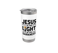Jesus Is The Light In The Darkness Gobelet isotherme en acier inoxydable double paroi