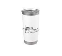 Jesus Is The Light In The Darkness Gobelet isotherme en acier inoxydable double paroi