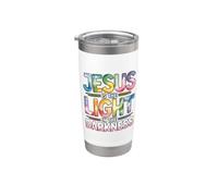 Jesus Is The Light In The Darkness Gobelet isotherme en acier inoxydable double paroi