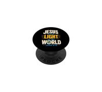 Jesus is The Light of The World John 8:12 Christian Verse PopSockets PopGrip Adhésif