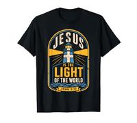 Jesus is The Light of The World John 8:12 Christian Verse T-Shirt Graphique avec Valeur