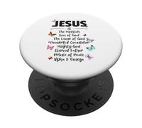 Jesus is The Messiah Mighty God Beautiful Savior Lamb of God PopSockets PopGrip Adhésif
