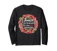 Jésus is The Reason for The Season Christian Winter Manche Longue