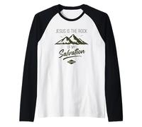 Jesus is The Rock of My Salvation - Psalm 62:6 Faith Verse Manche Raglan