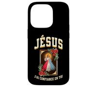 Jésus Je Fais Confiance en Toi. Version des Roses Rouges Coque pour iPhone 14 Pro