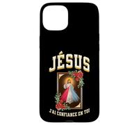 Jésus Je Fais Confiance en Toi. Version des Roses Rouges Coque pour iPhone 15 Plus