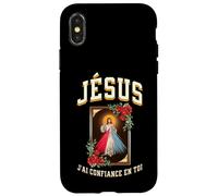 Jésus Je Fais Confiance en Toi. Version des Roses Rouges Coque pour iPhone X/XS