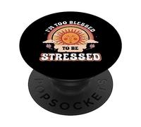 Jésus, Je suis trop béni pour être stressé rétro chrétien PopSockets PopGrip Adhésif
