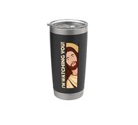 Jésus - Je te regarde - Meme chrétien drôle Gobelet isotherme en acier inoxydable double paroi