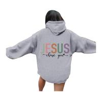 Jesus Jesus Chase You Preppy Sweats à capuche pour femme tendance avec capuche chrétienne décontractée sweat à capuche Faith Y2K automne graphique vêtements amples drôle Dieu Trust In The Lord à