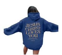Jésus Jésus Christ Loves You Sweats à capuche pour femme avec jolie lettre chrétienne cool hauts à capuche Trust In The Lord Confort graphique Vêtements décontractés Workou Backwoods God Jesus Saves