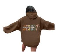 Jesus Jesus Saved My Life Sweats à capuche pour femme Y2K coupe ample Christian College Pullover Tenues Trust In The Lord Fashion Graphic avec capuche décontracté tendance pull à capuche automne