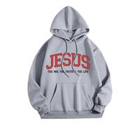Jesus Jesus The Way The Truth and The Life Sweat à capuche vintage pour femme tendance graphique chrétien à capuche Faith Workou Goth Casual Plage été avec capuche Vêtements légers God Fall, gris