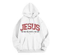 Jesus Jesus The Way The Truth and The Life Sweats à capuche pour femme tendance chrétien avec capuche pull tenues dieu mode gothique été plage graphique décontracté pulls backwoods religieux, blanc