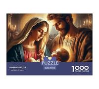Jésus Jeu de Puzzle Religieux pour Adultes La Sainte Famille avec Le Nouveau-né Un défi Stimulant et Relaxant 70x50 cm/1000pcs