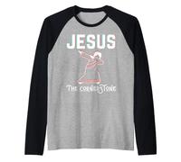 Jésus la Pierre Angulaire Noël Naissance Pâques Dieu Fils Amour Manche Raglan