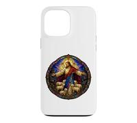 Jésus Le Berger cathédrale médiévale Art mosaïque agneaux Coque pour iPhone 13 Pro Max