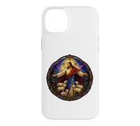 Jésus Le Berger cathédrale médiévale Art mosaïque agneaux Coque pour iPhone 14 Plus