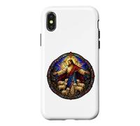 Jésus Le Berger cathédrale médiévale Art mosaïque agneaux Coque pour iPhone X/XS