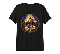 Jésus Le Berger cathédrale médiévale Art mosaïque agneaux T-Shirt Haut de Gamme