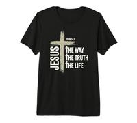 Jésus Le Chemin la Vérité la Vie la Foi chrétienne T-Shirt Haut de Gamme