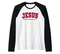Jésus, Le Chemin, la vérité, la Vie, Le Sport, Le rétro, Le chrétien Manche Raglan