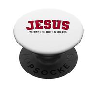 Jésus, Le Chemin, la vérité, la Vie, Le Sport, Le rétro, Le chrétien PopSockets PopGrip Adhésif