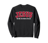 Jésus, Le Chemin, la vérité, la Vie, Varsity, Retro Christian Sweatshirt