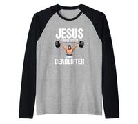 Jésus Le soulevé de Terre Ultime - Jésus Deadlifter Christian Manche Raglan