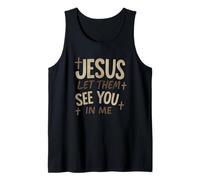 Jesus Let Them See You in Me Retro Christian Design Débardeur