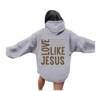 Jesus Love Like Jesus Sweat à capuche tendance pour femme Confort Christian Plage Sweats à capuche Pray The Lord Mode Collège Été avec Capuche Décontracté Graphique Tops Thin Trust In The Lord, gris