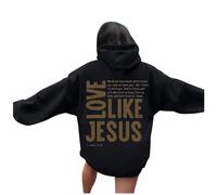 Jesus Love Like Jesus Sweats à capuche pour femme Workou Graphic Christian Sweats à capuche doux avec inscription « God Trendy » avec lettres - Pull confortable Backwoods Faith I Love Jesus Western