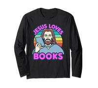 Jesus Loves Books Reading Roman Stories Reader Bible Writer Manche Longue