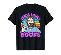 Jesus Loves Books Reading Roman Stories Reader Bible Writer T-Shirt