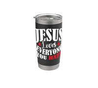 Jesus Loves Everyone You Hate Gobelet isotherme en acier inoxydable double paroi