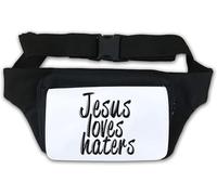 Jesus Loves Haters Jesus Loves You Sac banane chrétien Blanc