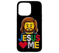 Jesus Loves Me Builder Briques de Construction Dieu chrétien Coque pour iPhone 15 Pro Max