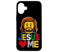 Jesus Loves Me Builder Briques de Construction Dieu chrétien Coque pour iPhone 16 Plus