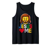 Jesus Loves Me Builder Briques de Construction Dieu chrétien Débardeur