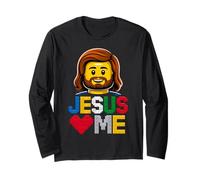 Jesus Loves Me Builder Briques de Construction Dieu chrétien Manche Longue