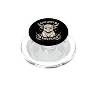 Jesus Loves Me Even When I'm Moody PopSockets PopGrip pour MagSafe