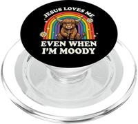 Jesus Loves Me Even When I'm Moody PopSockets PopGrip pour MagSafe