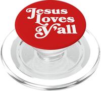 Jesus Loves Y'all - Simple Southern Christian Funny PopSockets PopGrip pour MagSafe