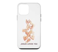 Jesus Loves You - American Sign Language Watercolor Coque pour iPhone 12 Mini