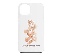 Jesus Loves You - American Sign Language Watercolor Coque pour iPhone 13